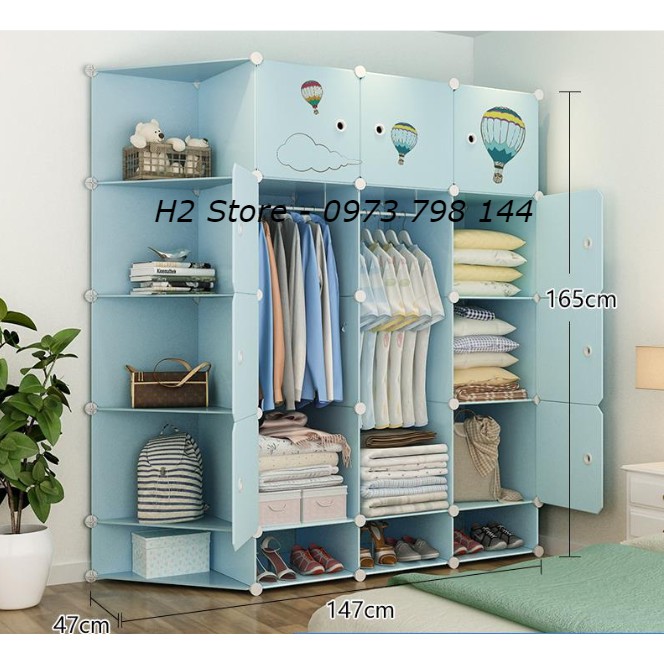 TỦ NHỰA LẮP GHÉP 16 Ô + 4 GIÀY ( GỒM 5 KỆ GÓC) TRẮNG CỬA KHINH KHÍ CẦU ĐỂ ĐỒ CHO BÉ ĐA NĂNG THÔNG MINH sâu 47cm