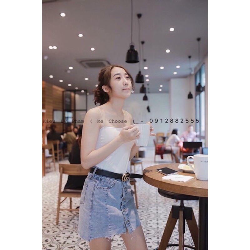 Áo 2 Dây sợi bún  , Áo croptop ôm siêu mát