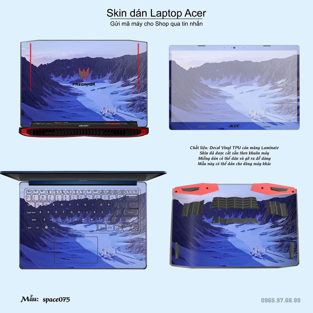 Skin dán Laptop Acer in hình không gian _nhiều mẫu 13 (inbox mã máy cho Shop)