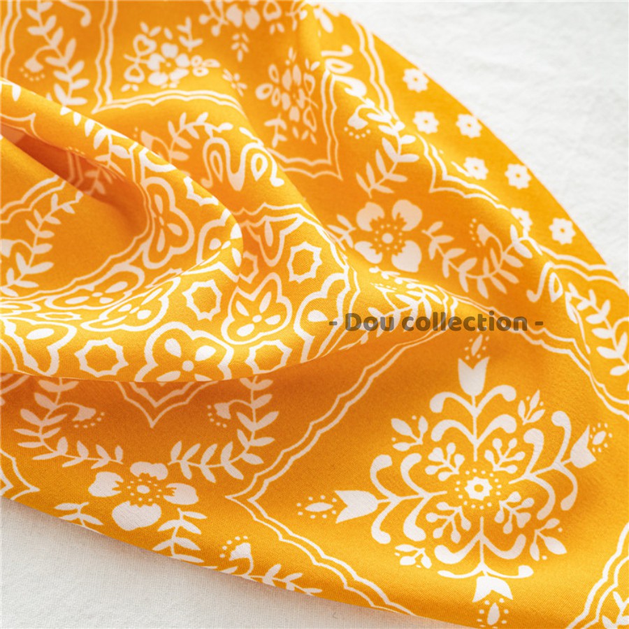 [NowShip2h] Băng Đô Cài Tóc Tam Giác Vải Co Giãn Họa Tiết Bandana Hoa Phong Cách Châu Âu &amp; Mỹ - Mã BD006