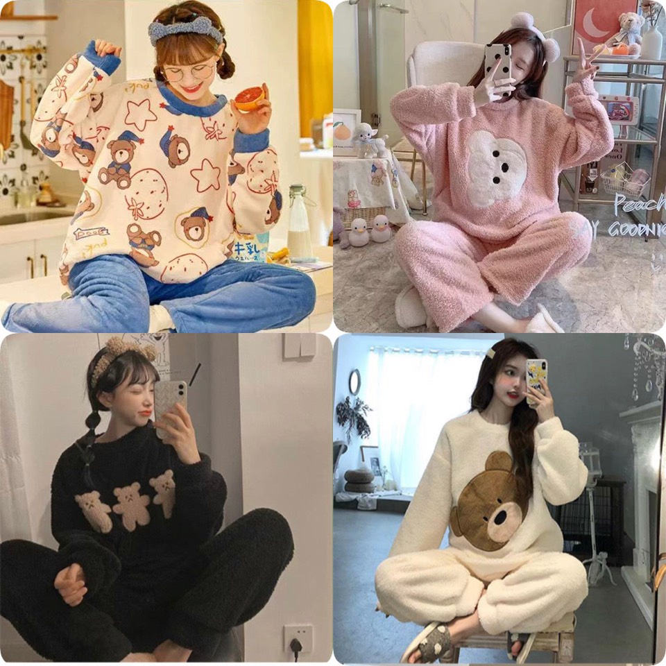 Đồ Bộ Nữ Thun Mềm Họa Tiết Hoạt Hình Cute Guu DN14