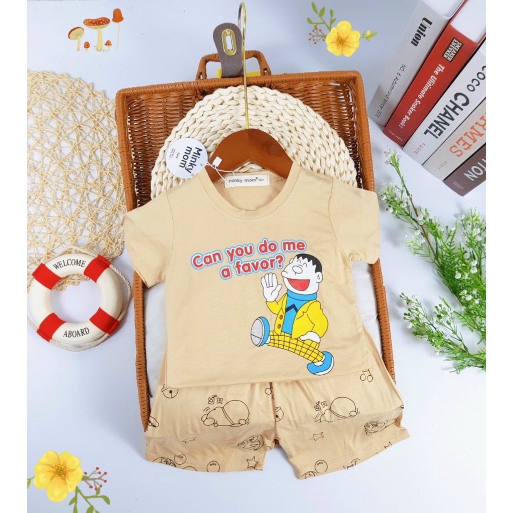 [Bé 19-32kg] XẢ KHO - Bộ ngắn tay thun lạnh Đoremon Minky mom thun lạnh cho bé trai bé gái từ 19-32kg