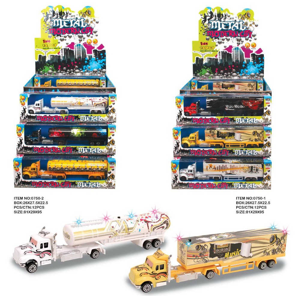 Mô hình đồ chơi xe công te nơ dài 21cm cho bé. 0750-1