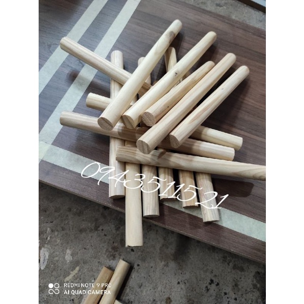 Thanh gỗ tròn 25cm đường kính 2cm - Cây gỗ tròn