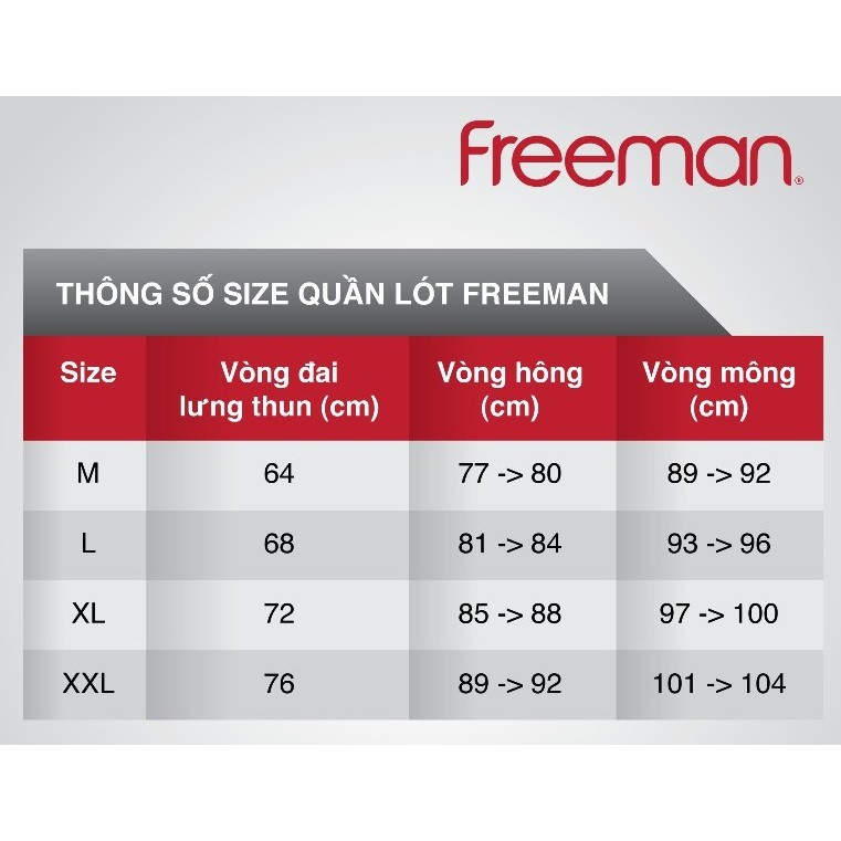 Quần lót nam thun lạnh cao cấp Freeman 6023 – quần sịp lưng 2 tầng