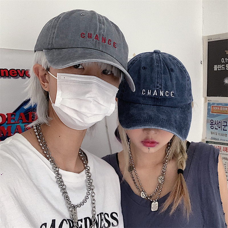 Mũ Lưỡi Trai Màu Trơn Thêu Chữ Phong Cách Hip Hop