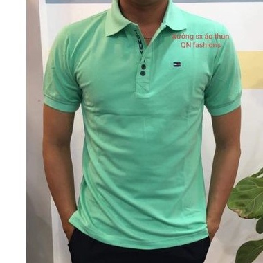 Áo thun cotton NAM MÀU XANH NGỌC cổ bẻ tay ngắn from rộng big size unisex. CHẤT MỊN MÁT, CO GIÃN HÚT MỒ HÔI