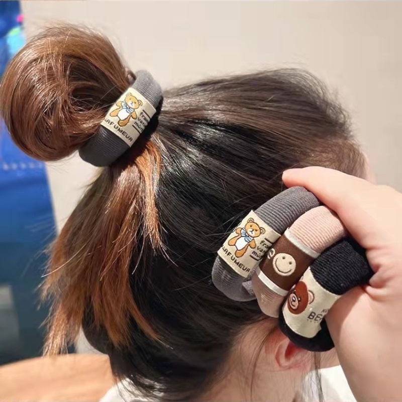 Dây Buộc Tóc Cao Su Co Giãn Dày Dặn Phong Cách Hàn Quốc Đơn Giản