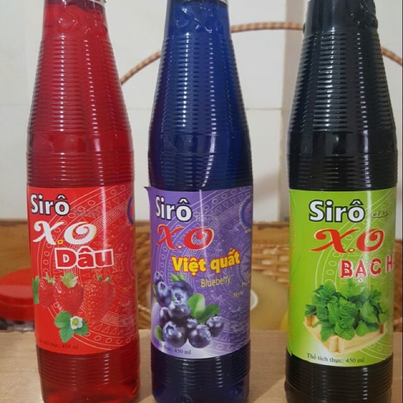 Siro hoa quả X.O 450ml dùng làm trà sữa, đá bào / Sirô XO