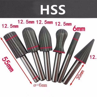 Mũi phay gỗ,Bộ set 6 mũi phay mài khắc gỗ làm lũa gỗ