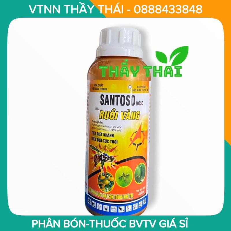 [ĐẶC TRỊ RUỒI VÀNG-CAO CẤP] Ruồi vàng Santoso 100SC 450ml diệt ruồi vàng đục trái,ruồi chích quả,chế phẩm diệt côn trùng