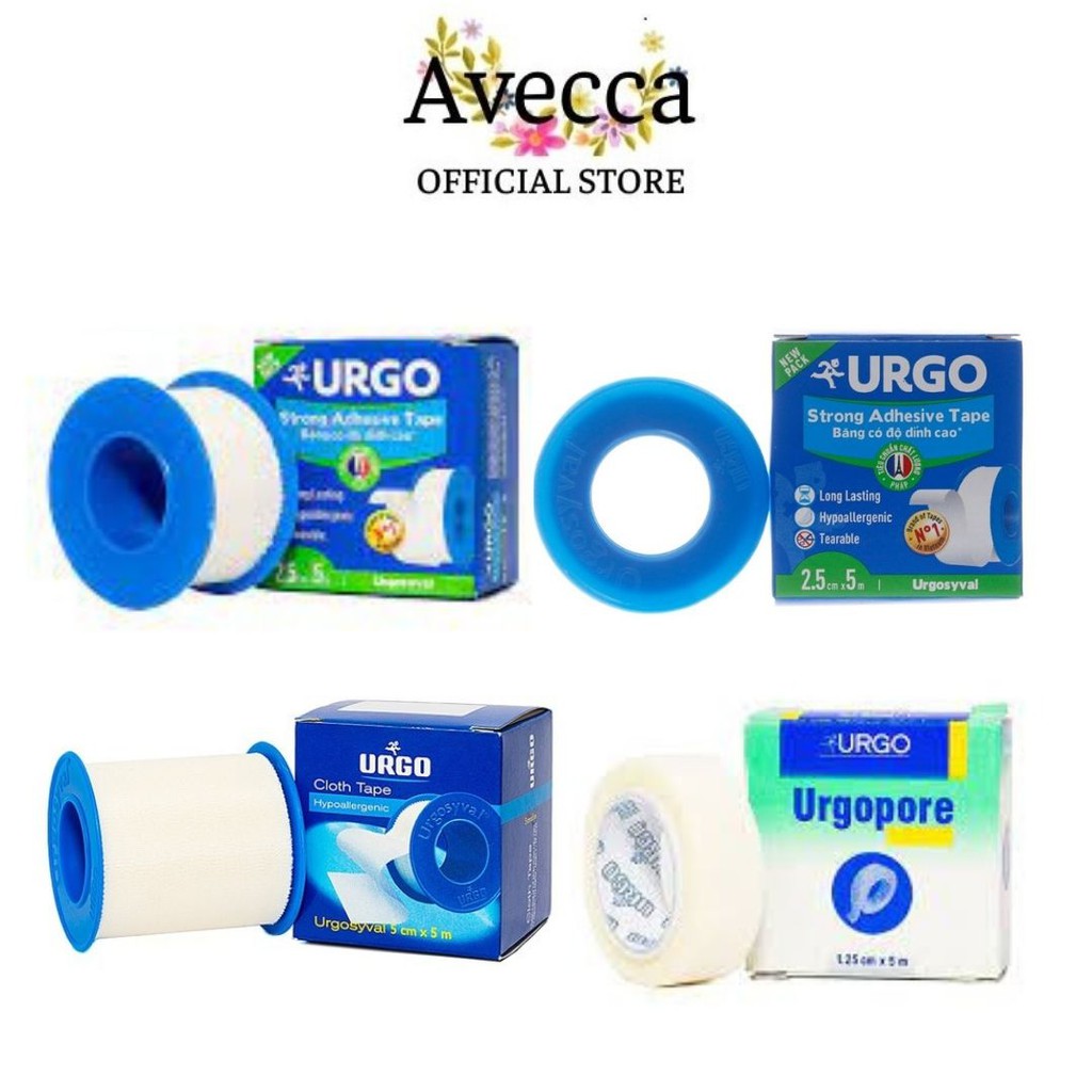 Băng Keo Lụa Giấy Urgosyval, Urgopore Hộp 1 Cuộn (1.25cmx5m, 2.5cmx5m, 5cmx5m)