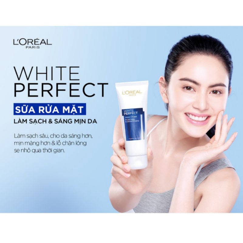Sữa rửa mặt làm sạch và trắng mịn da LOreal Paris White Perfect 100ml