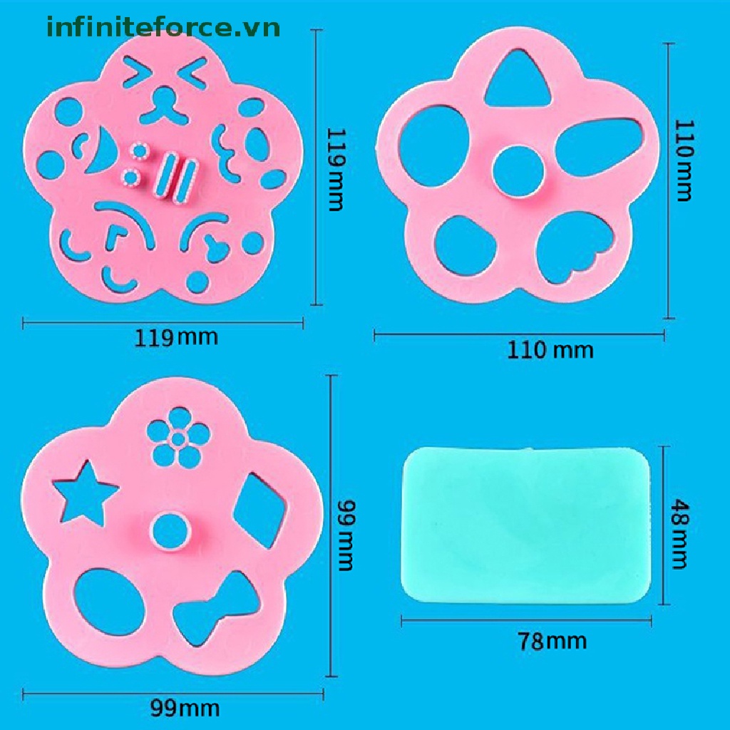 Set 2 / 3 / 4 Khuôn Làm Cơm Nắm Hình Biểu Tượng Cảm Xúc Hoạt Hình DIY