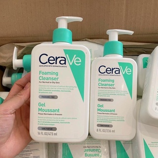 BẢN PHÁP 473ML - Sữa Rửa Mặt Cerave Foaming Cleanser Cho Da Dầu, Mụn