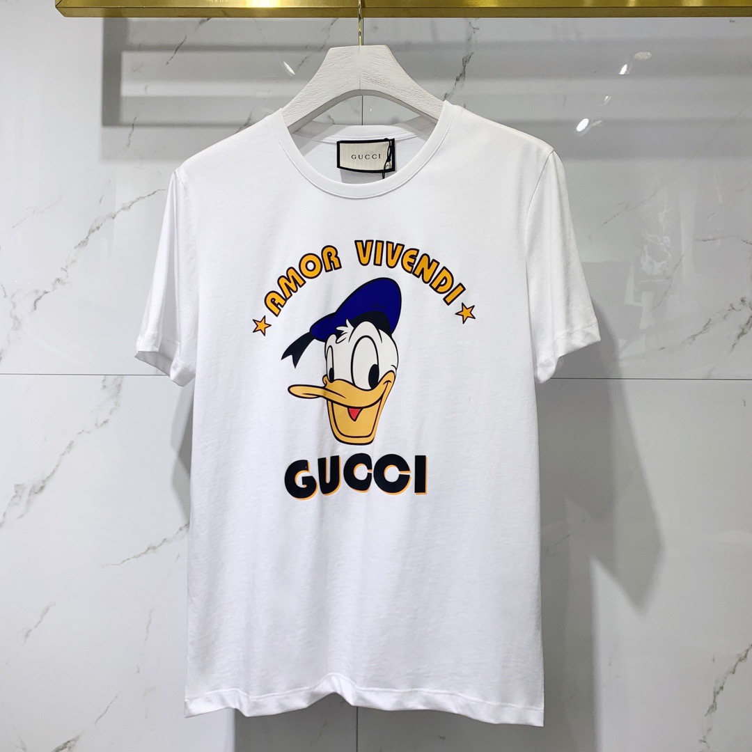 DISNEY DONALD DUCK Áo Thun Ngắn Tay Cổ Tròn In Hình Vịt Donald Gucc1 2021