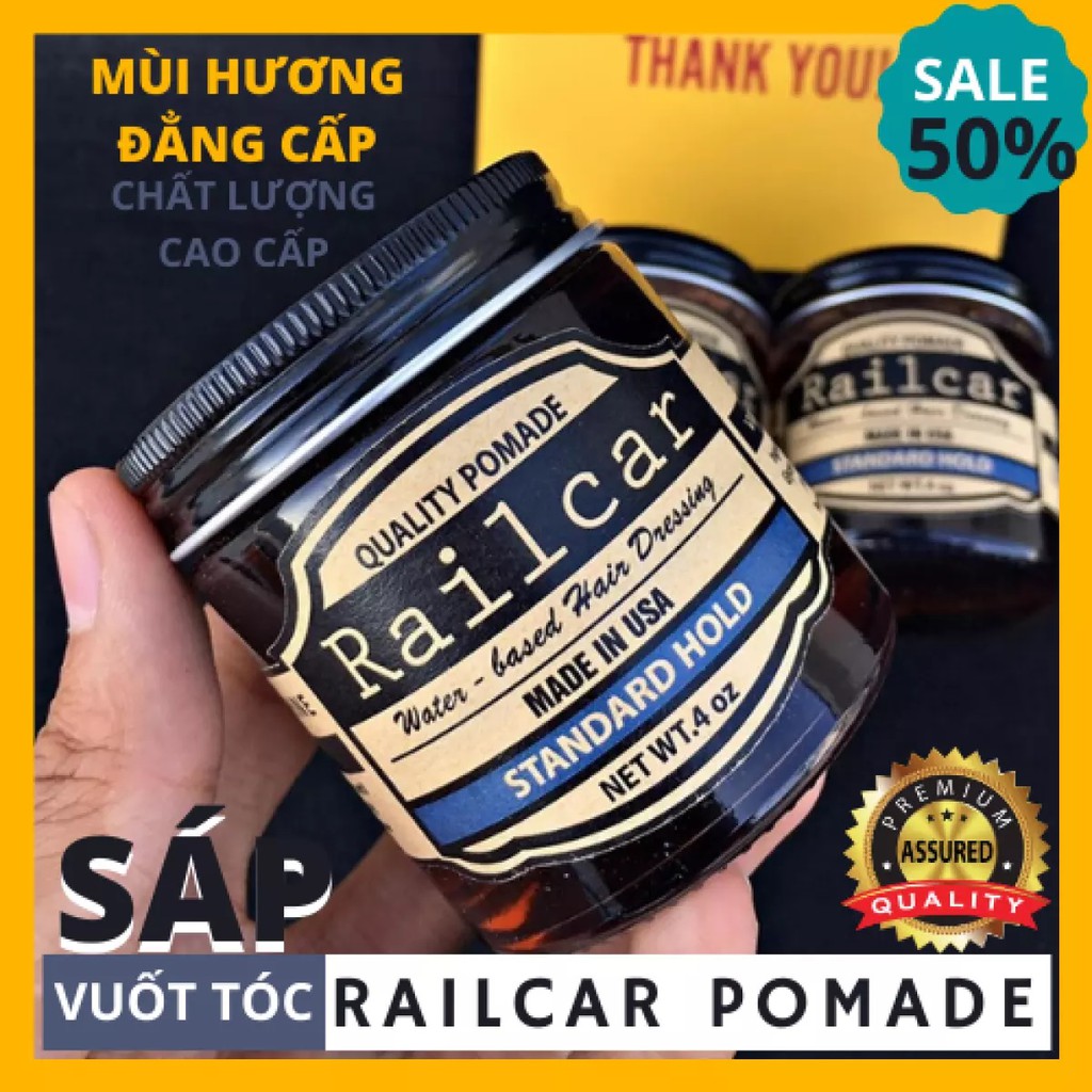 Sáp Vuốt Tóc Nam Rail Car Quality Pomade 100ml - Sáp chai thủy tinh