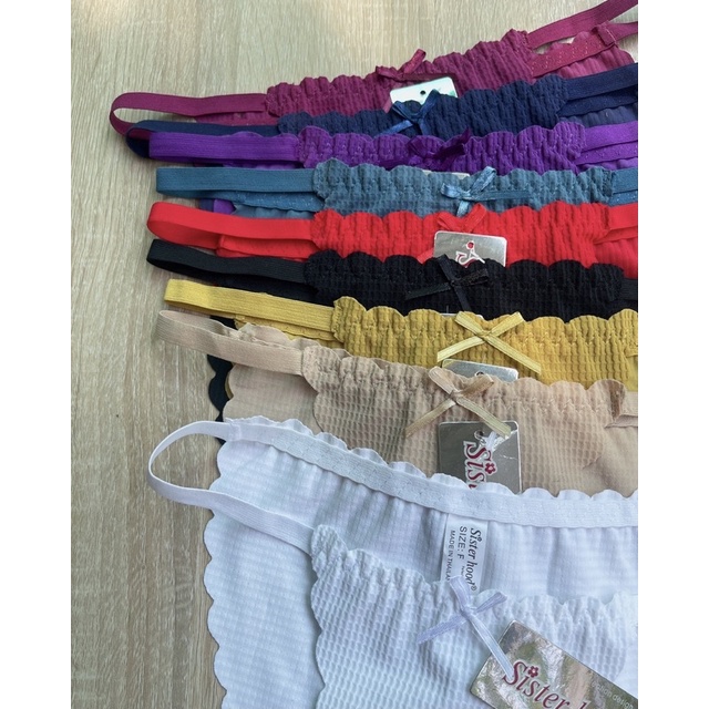 Quần lót Dây Su gân Phối nơ xinh xắn , Quần lót Su dây Thái Sexy Viền sóng 2212