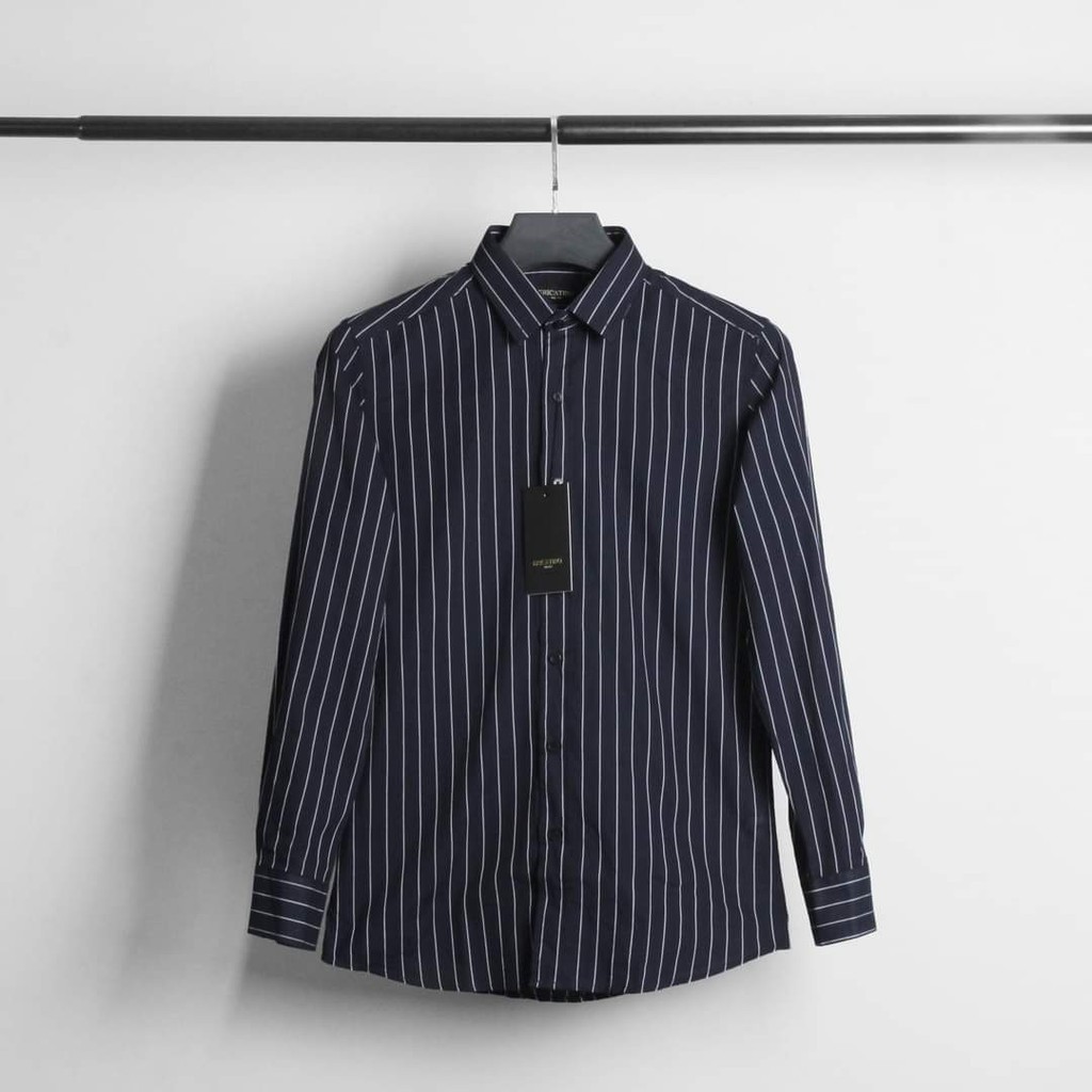 Áo sơ mi kẻ sọc nam dài tay, vải lụa cao cấp thái chống nhăn cao cấp, dáng ôm body, trẻ trung cá tính mã [SMKS] | BigBuy360 - bigbuy360.vn
