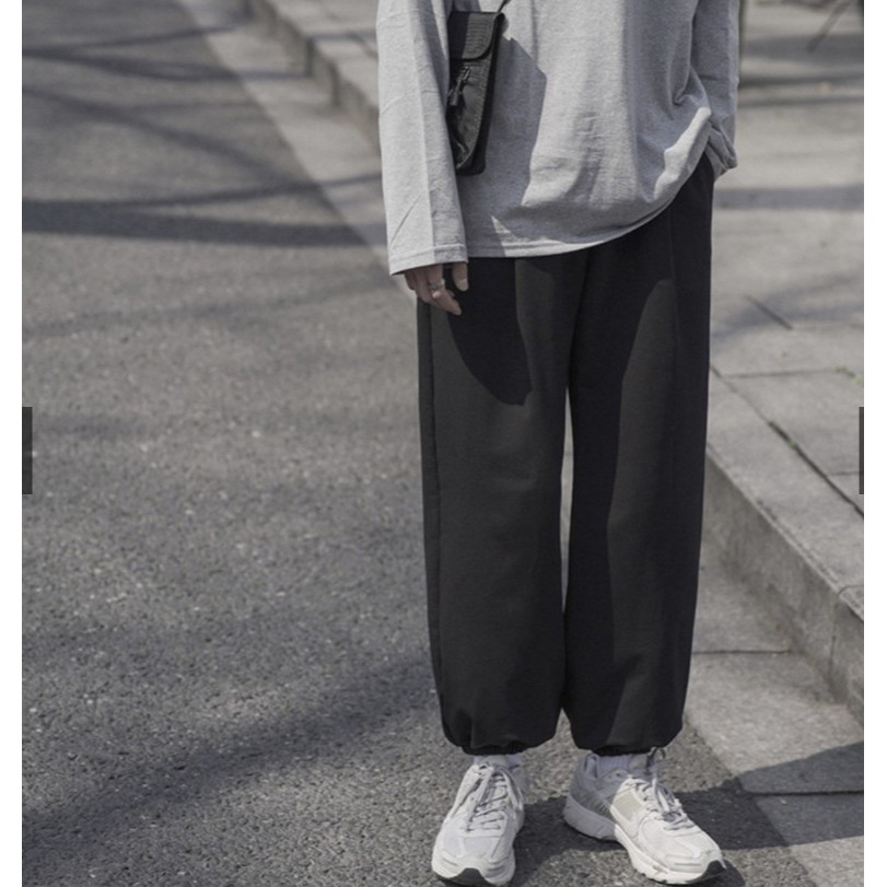 Quân ống BOOM nỉ Unisex - Jogger thun trơn cạp chun dáng rộng