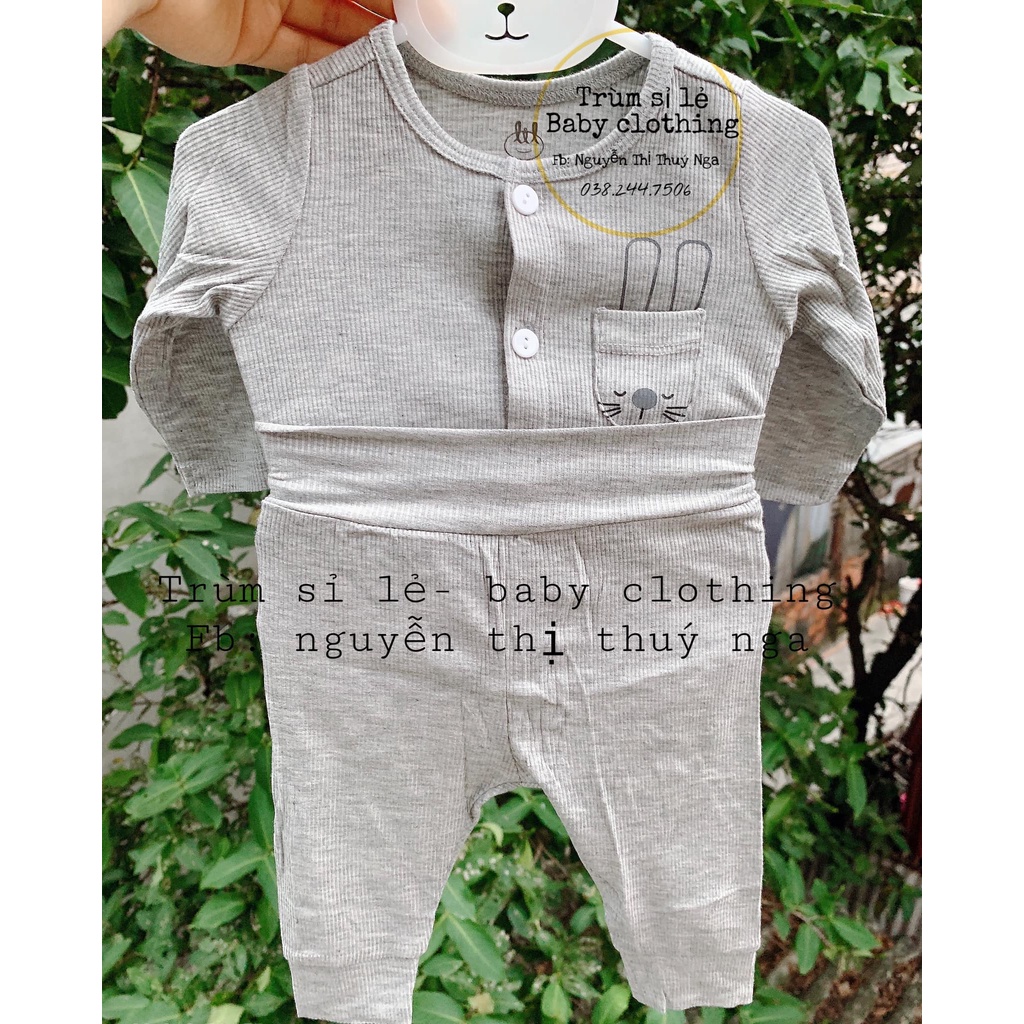 Bộ cài giữa Little Love LIL sơ sinh vải cotton tăm vừa MẪU MỚI