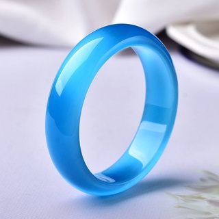 Vòng tay đá opal xanh bản rộng đơn giản thời trang cho nữ