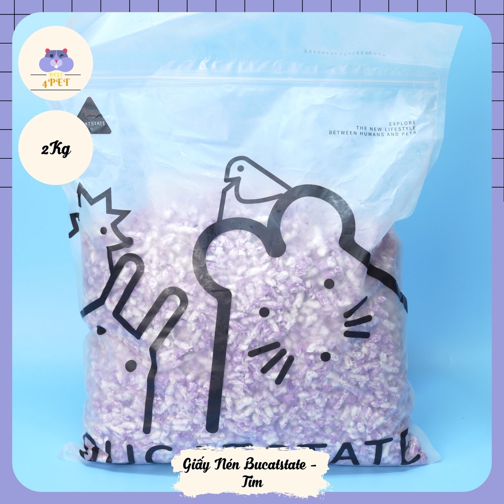 Giấy Nén Bucatstate lót chuồng cho Hamster, Sóc, Nhím...