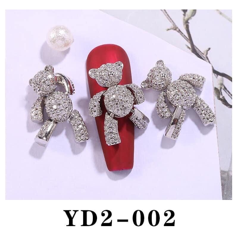 Charm gấu teddy nail full đá