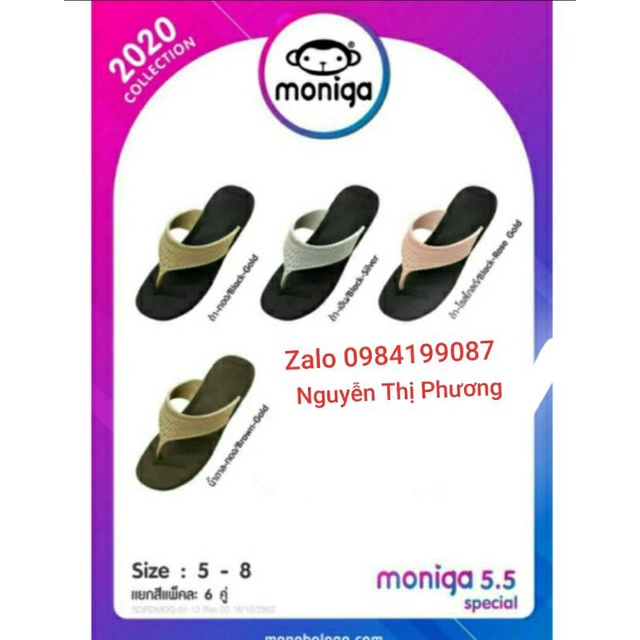 Dép xỏ ngón Thái Lan Moniga 5.5