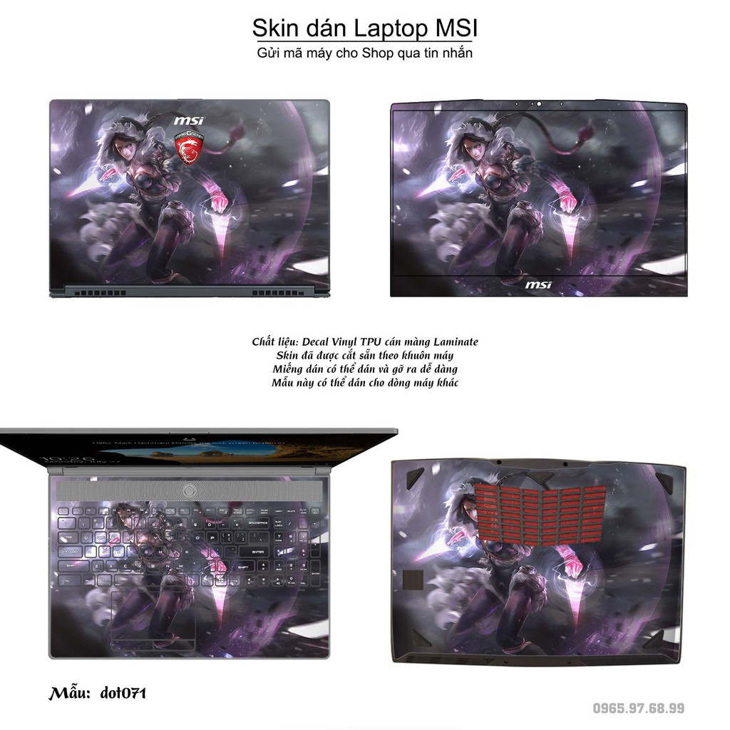 Skin dán Laptop MSI in hình Dota 2 nhiều mẫu 12 (inbox mã máy cho Shop)