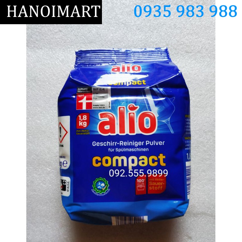 Combo bột rửa bát Alio 1.8kg + bóng Somat 750ml và muối Somat 1.2kg cho máy