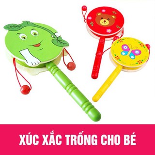 [Mẹ và bé] Combo 2 Đồ chơi xúc xắc trống bằng gỗ sinh động cho bé