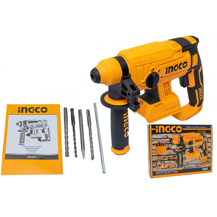 20V Thân Máy Khoan Bê Tông Dùng Pin INGCO CRHLI2201 | Không bao gồm pin sạc