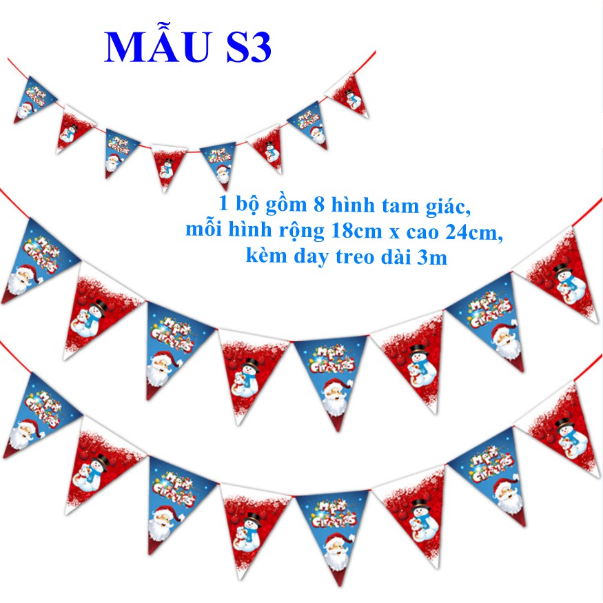 Trang trí noel, cờ treo noel mẫu S3