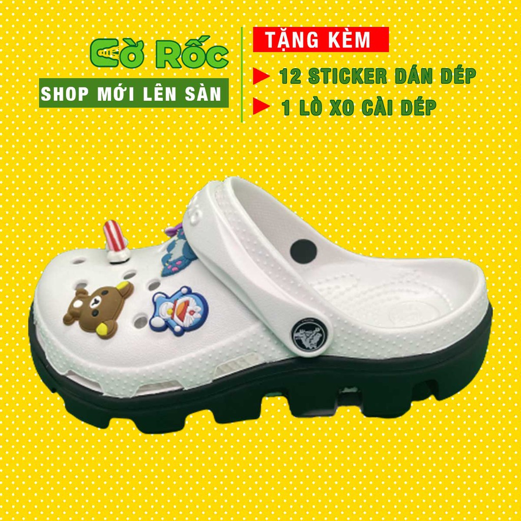 Dép sục cross nam, giày cross nữ màu3d trắng đế  đen a full box đủ màu và full size 35 đến 45