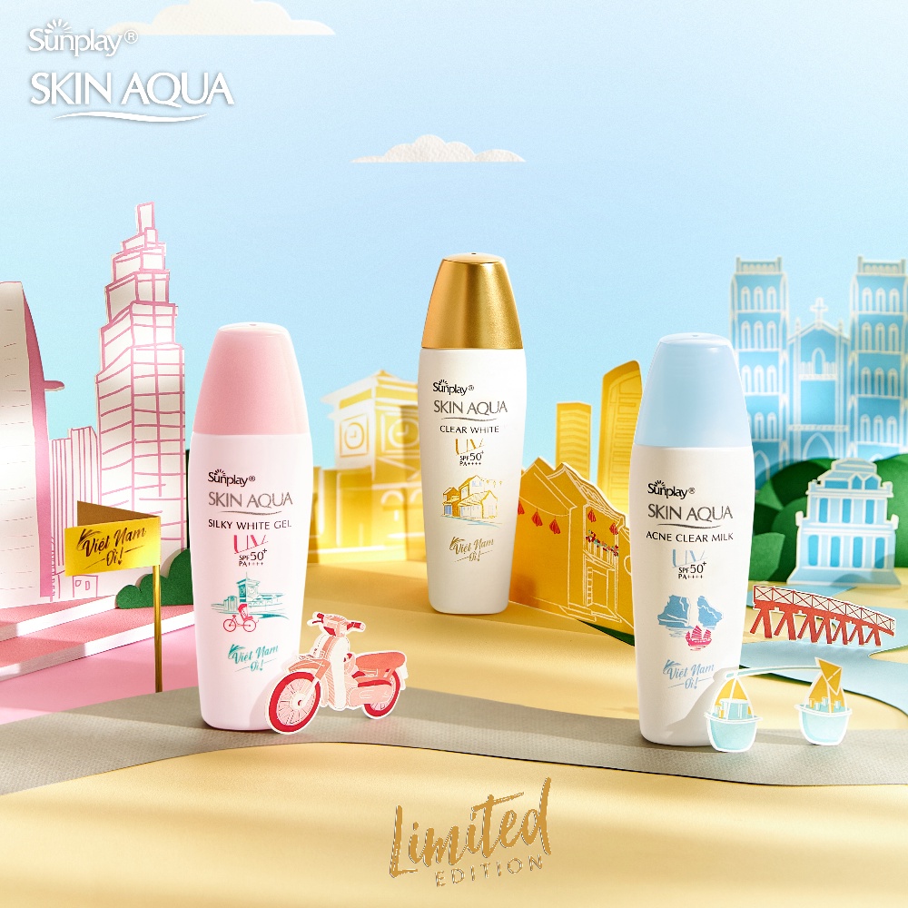 Gel chống nắng dưỡng da trắng mượt Sunplay Skin Aqua Silky White Gel SPF50+ 30g (Việt Nam Ơi - Limited Edition 2022)