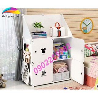 {MẪU MỚI - GIÁ RẺ}TỦ NHỰA LẮP RAP 4 Ô VÀ 2 KỆ GÓC TAM GIÁC ĐỂ ĐỒ ĐA NĂNG THÔNG MINH sâu 37cm THÂN TRẮNG CỬA QA