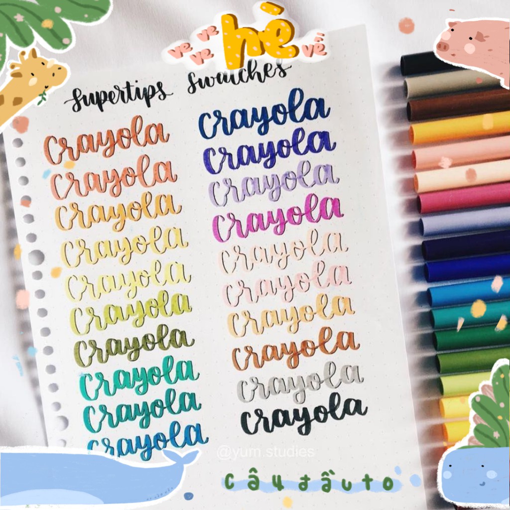 Bộ Bút Lông 10 Màu Crayola Super Tips Mỹ Cây Đầu To