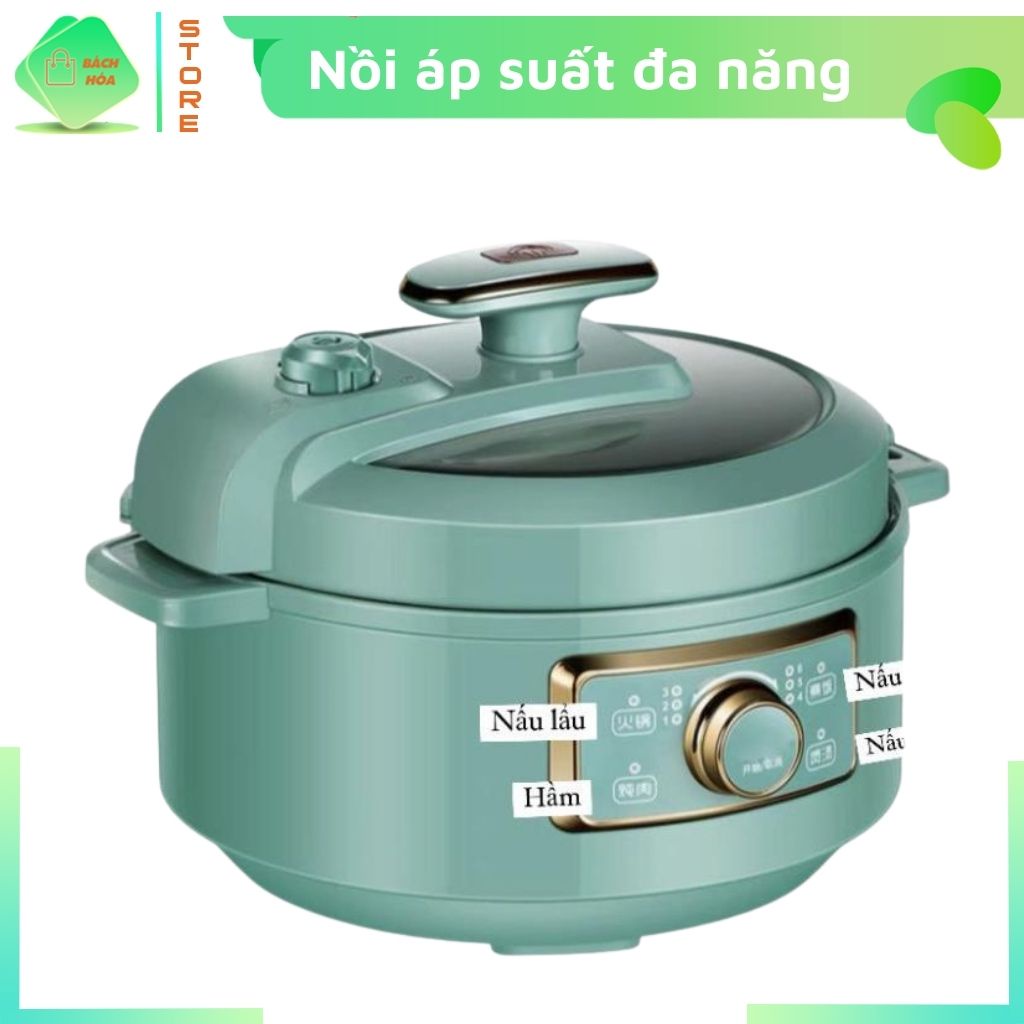 Nồi Áp Suất Điện Đa Năng (Nấu, Hầm, Cháo, Chiên,...) Lòng Nồi Phủ Đá Chống Dính Cao Cấp Tiện Lợi