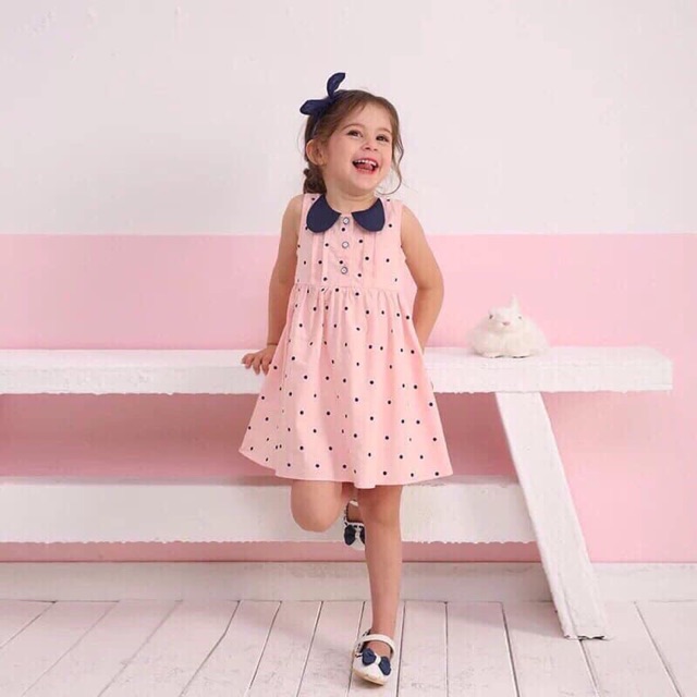 Váy chấm bi cổ tim hồng❤️👗👗