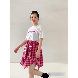 SET THIẾT KẾ ĐI BIỂN ÁO THUN CHÂN VÁY GIẢ SƠ MI