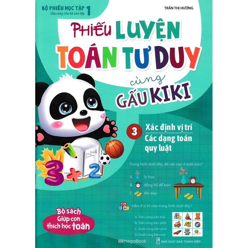 Sách - Phiếu Luyện Toán Tư Duy Cùng Gấu KiKi - Tập 3 - Xác Định Vị Trí - Các Dạng Toán Quy Luật