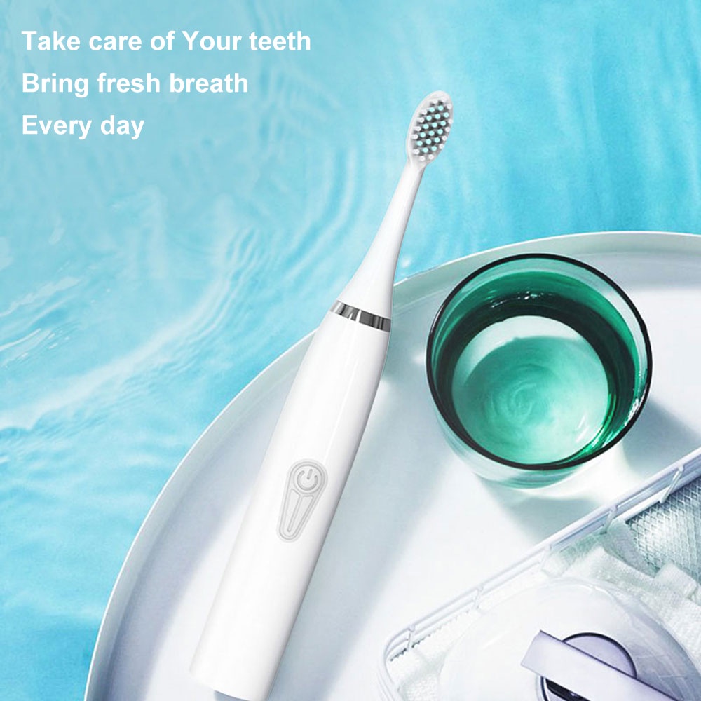 Bàn Chải Đánh Răng Điện Sonic Vệ Sinh Răng Miệng Tự Động Chống Nước Với 2 Đầu Thay Thế