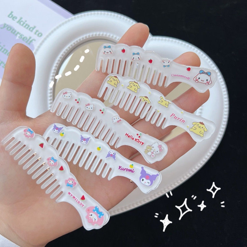 Lược Chải Tóc Loại Nhỏ Hình Mèo Hello Kitty/Trái Tim Dễ Thương Cho Bé Gái