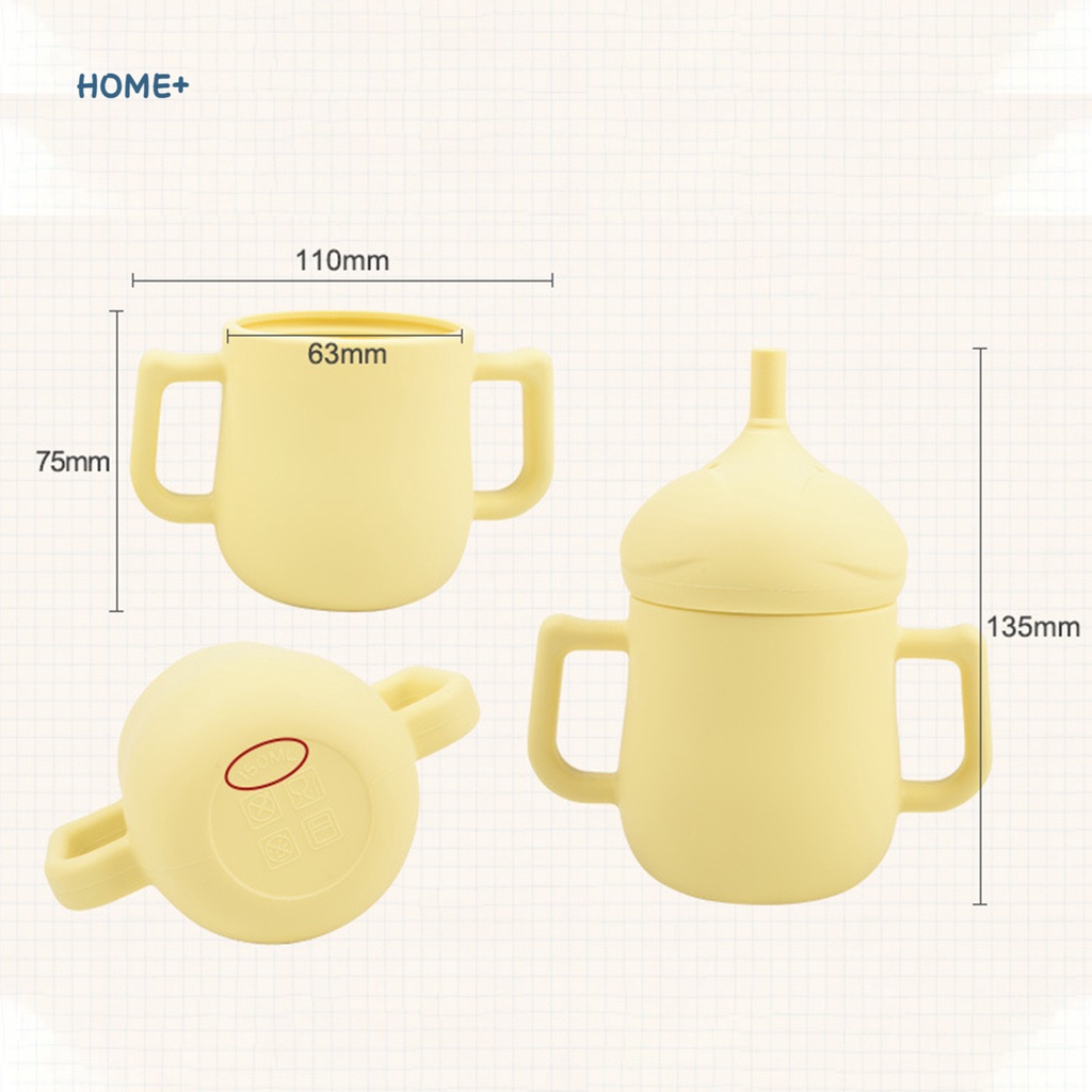Bình Tập Uống Nước Bằng Silicon Mềm Có Ống Hút Và Tay Cầm Chống Vỡ 150ml Cho Bé
