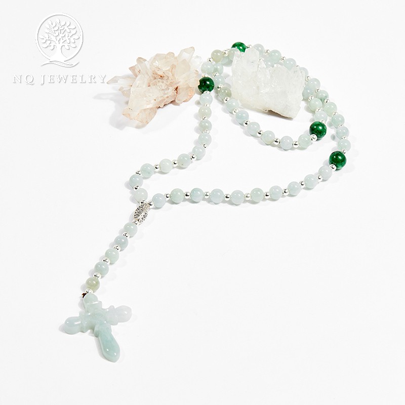 Vòng Cổ Màu Xanh Phối Thánh Giá NQ Jewelry