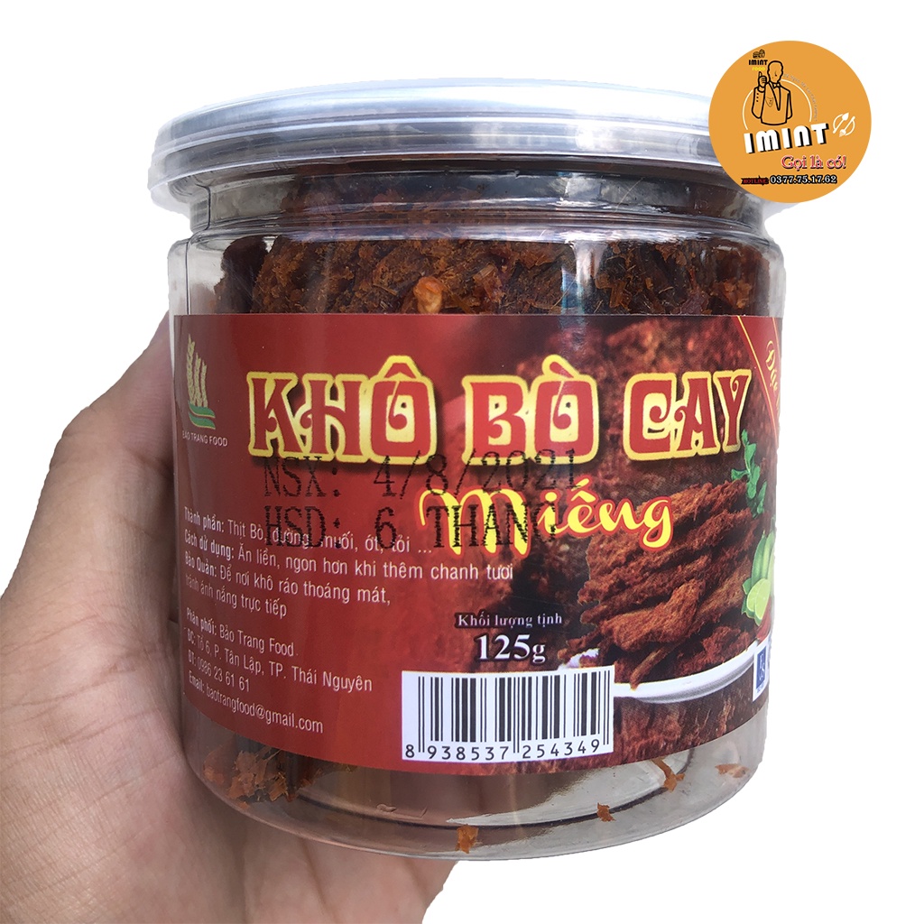 khô bò miếng giòn hàng loại 1 siêu ngon đậm vị đóng gói hủ pet 125gr ĐỒ ĂN VẶT | IMINT FOOD