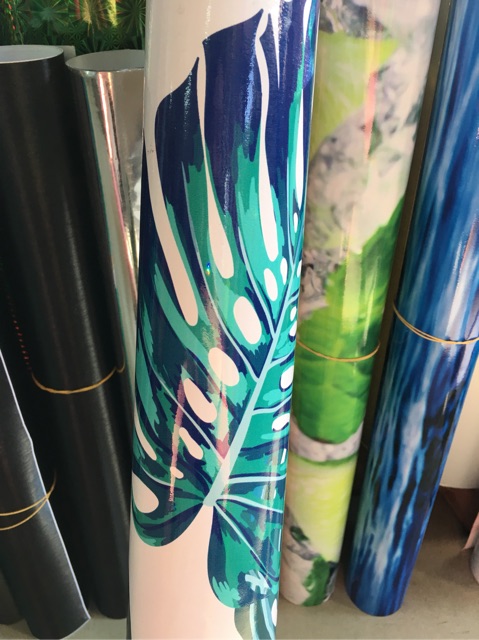 Decal họa tiết lá nhiệt đới dán bếp lâu chùi dễ dàng (loại cao cấp)