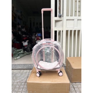 Vali phi hành gia trong suốt 2in1 có xe kéo 7kg vừa