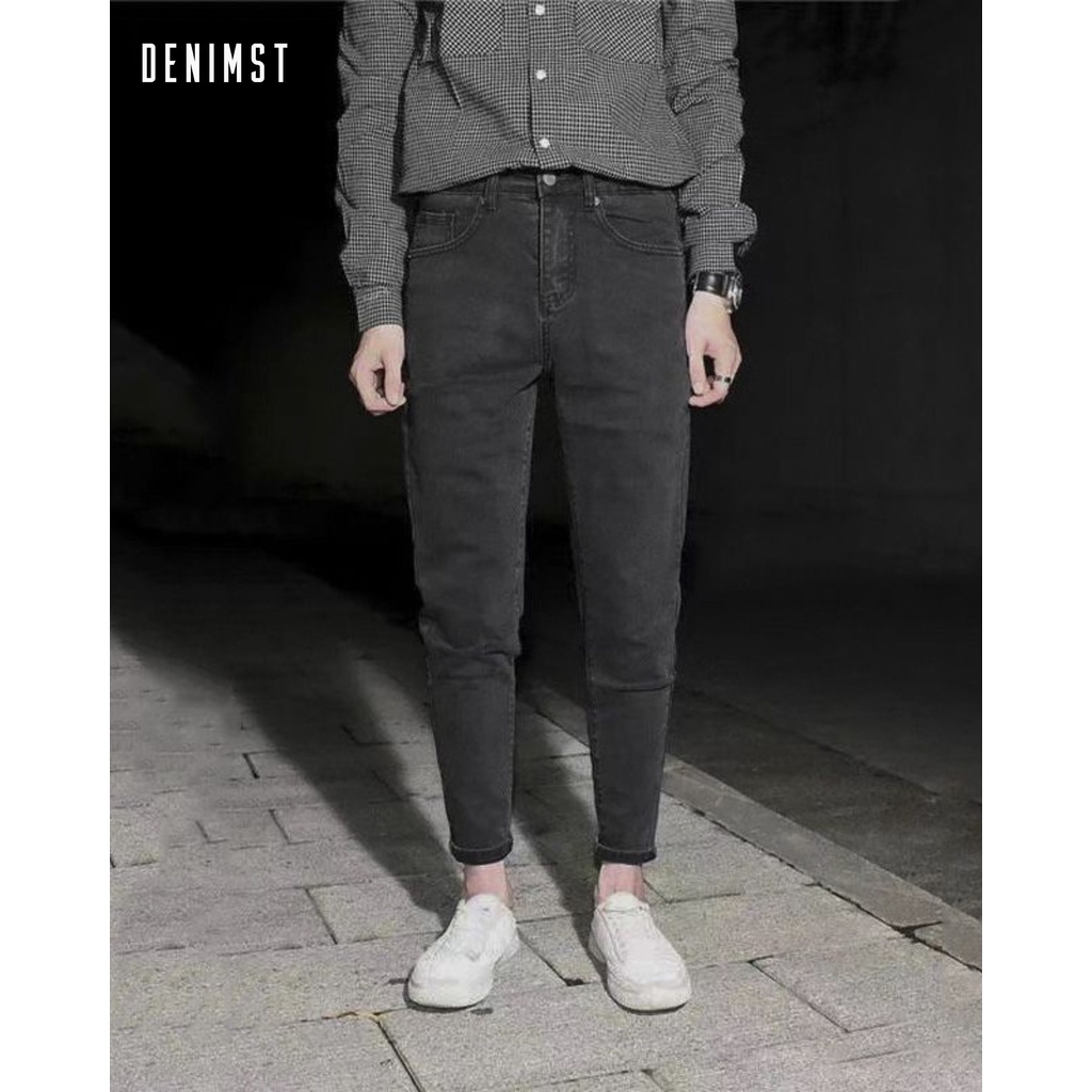 Quần Jeans Nam Xám Cao Cấp DENIMST 1015 Dáng Carrot Fit